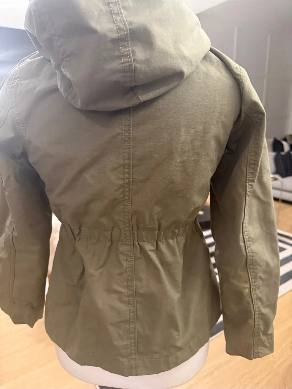 Girls Old Navy Olive Utility Hooded Jacket for Kids size L 10-12